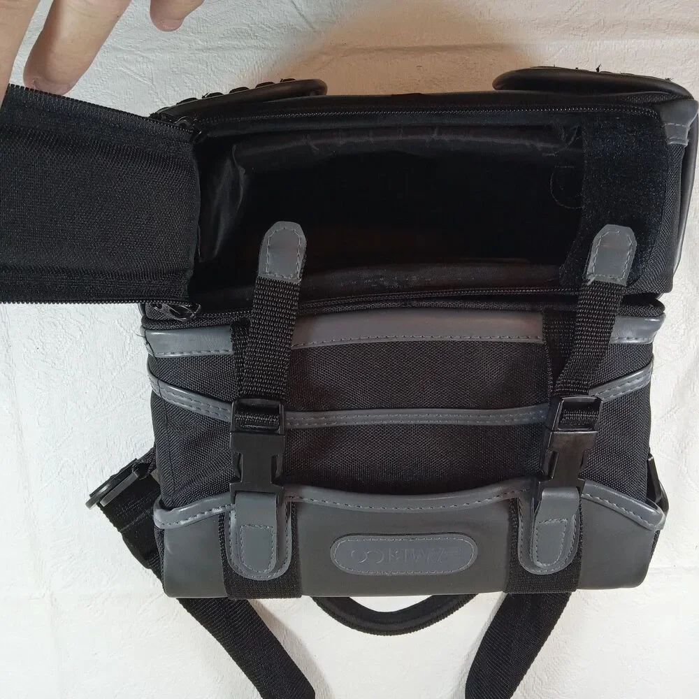 AMBICO Black & Gray Padded Camera Bag Shoulder Strap Carry Handle with Pouch